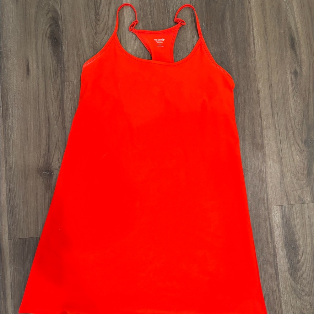 Bright Red Racerback Slip Dress